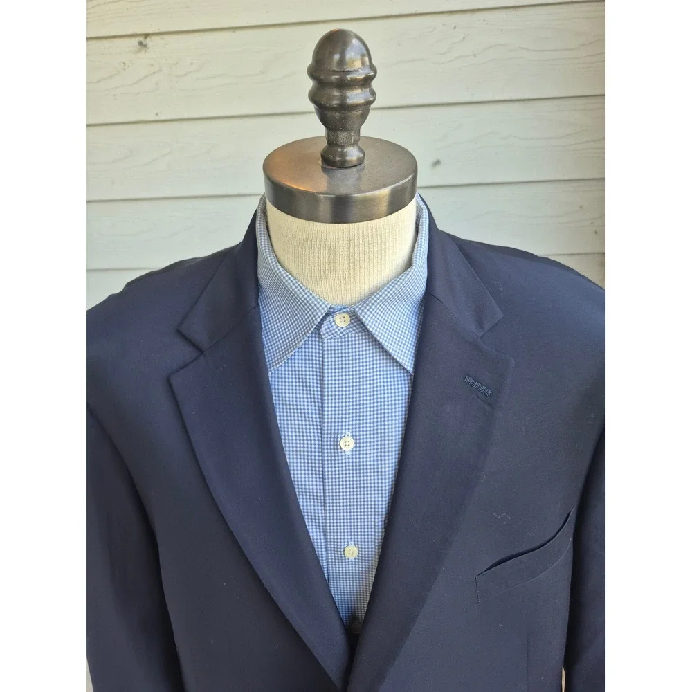 Hart Schaffner Marx Mens Navy Blue 2 Button Blazer Sport Coat for Dillards 54L
